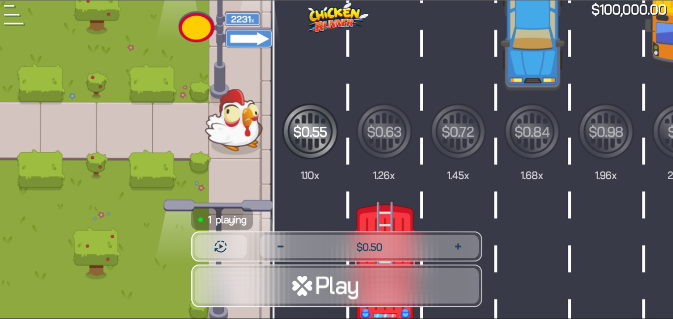 Chicken Runner crash game on PariPesa — play instant games alongside sports betting